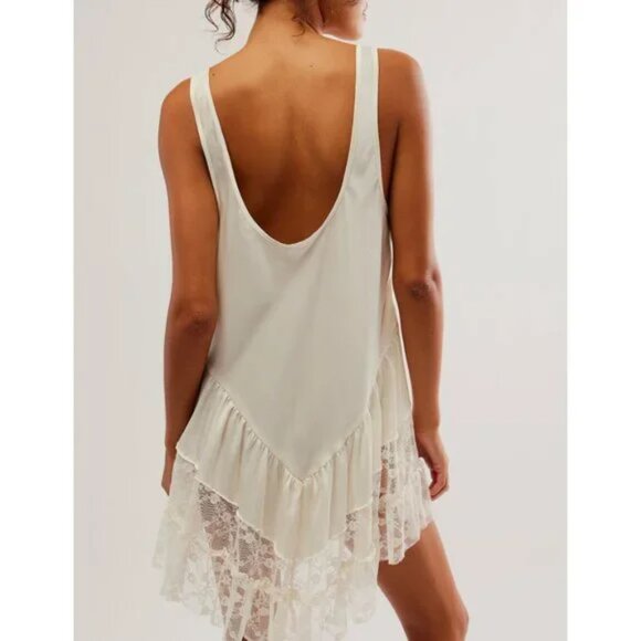 Free People Young And In Love Mini Slip / Tofu NWT - (S) - Picture 2 of 6